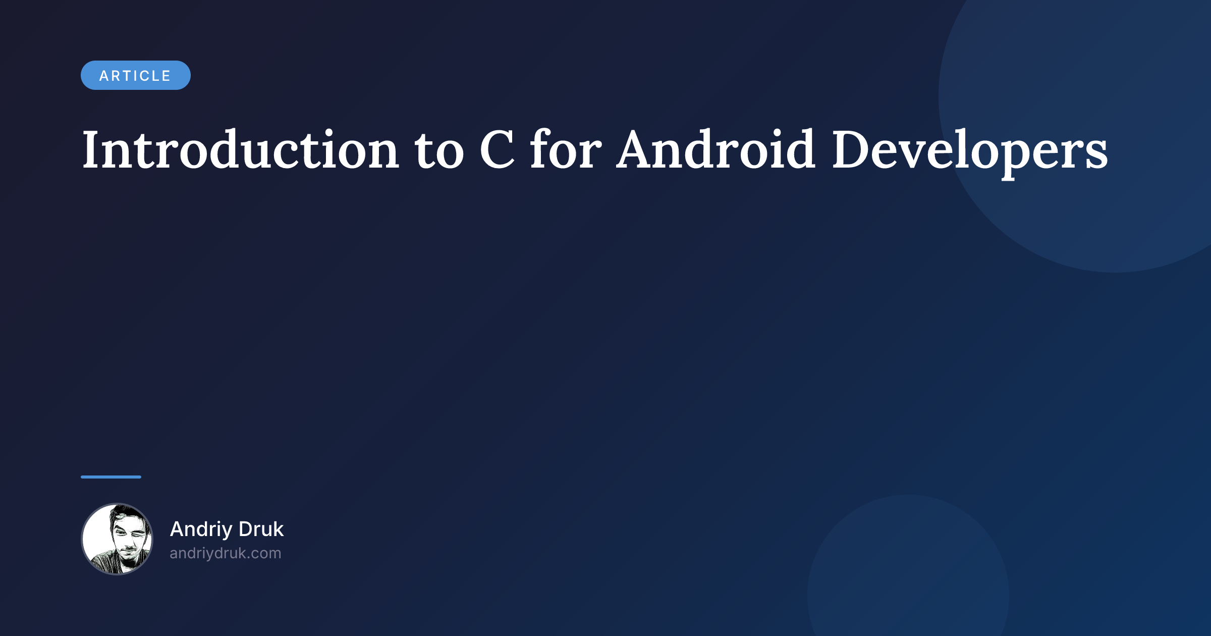 Introduction to C for Android Developers